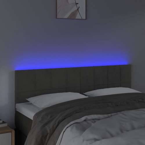 LED uzglavlje tamnosivo 144x5x78/88 cm baršunasto - Tamno siva 144 x 5 x 78/88 cm 1 Cijena