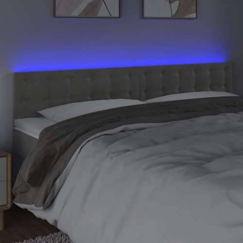 LED uzglavlje svjetlosivo 180x5x78/88 cm baršunasto - Svjetlosiva 180 x 5 x 78/88 cm 1 Cijena