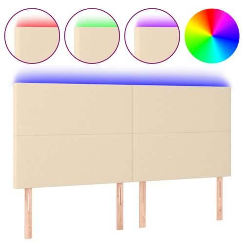 LED uzglavlje krem 160x5x118/128 cm od tkanine - Krema 160 x 5 x 118/128 cm 1 Cijena