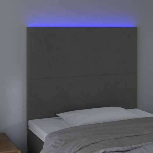 LED uzglavlje tamnosivo 100x5x118/128 cm baršunasto - Tamno siva 100 x 5 x 118/128 cm 1 Cijena