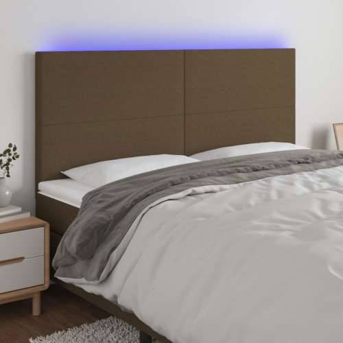 LED uzglavlje tamnosmeđe 180x5x118/128 cm od tkanine - Tamno smeđa 180 x 5 x 118/128 cm 1 Cijena