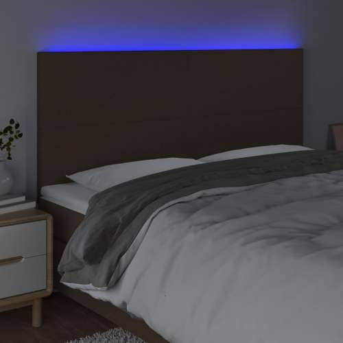 LED uzglavlje tamnosmeđe 180x5x118/128 cm od tkanine - Tamno smeđa 180 x 5 x 118/128 cm 1 Cijena