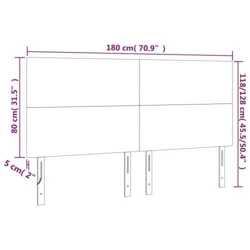 LED uzglavlje tamnosmeđe 180x5x118/128 cm od tkanine - Tamno smeđa 180 x 5 x 118/128 cm 1 Cijena