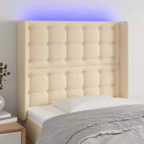 LED uzglavlje krem 83 x 16 x 118/128 cm od tkanine - Krema 83 x 16 x 118/128 cm 1 Cijena