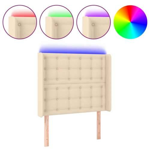 LED uzglavlje krem 83 x 16 x 118/128 cm od tkanine - Krema 83 x 16 x 118/128 cm 1 Cijena