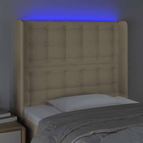 LED uzglavlje krem 83 x 16 x 118/128 cm od tkanine - Krema 83 x 16 x 118/128 cm 1 Cijena