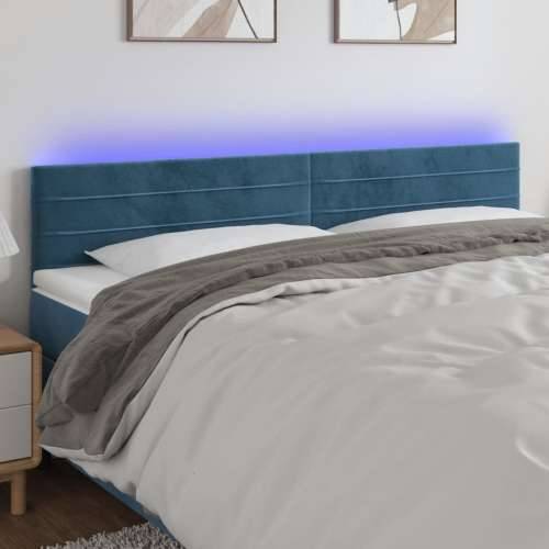 LED uzglavlje tamnoplavo 160x5x78/88 cm baršunasto - Tamno plava 160 x 5 x 78/88 cm 1 Cijena