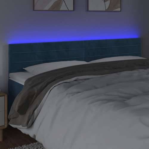 LED uzglavlje tamnoplavo 160x5x78/88 cm baršunasto - Tamno plava 160 x 5 x 78/88 cm 1 Cijena
