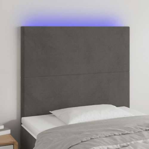 LED uzglavlje tamnosivo 80x5x118/128 cm baršunasto - Tamno siva 80 x 5 x 118/128 cm 1 Cijena