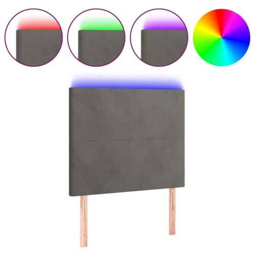 LED uzglavlje tamnosivo 80x5x118/128 cm baršunasto - Tamno siva 80 x 5 x 118/128 cm 1 Cijena