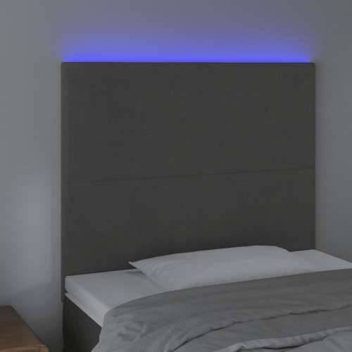 LED uzglavlje tamnosivo 80x5x118/128 cm baršunasto - Tamno siva 80 x 5 x 118/128 cm 1 Cijena