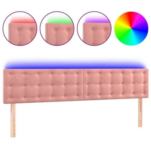 LED uzglavlje ružičasto 160x5x78/88 cm baršunasto - Ružičasta 160 x 5 x 78/88 cm 1 Cijena