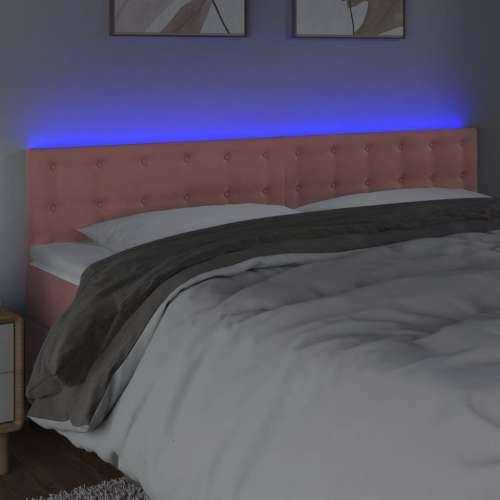 LED uzglavlje ružičasto 200x5x78/88 cm baršunasto - Ružičasta 200 x 5 x 78/88 cm 1 Cijena