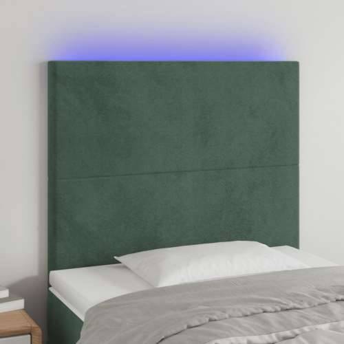 LED uzglavlje tamnozeleno 100x5x118/128 cm baršunasto - Tamnozelena 100 x 5 x 118/128 cm 1 Cijena