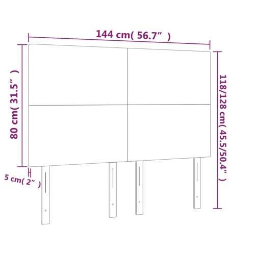 LED uzglavlje crno 144x5x118/128 cm od tkanine - Crna 144 x 5 x 118/128 cm 1 Cijena