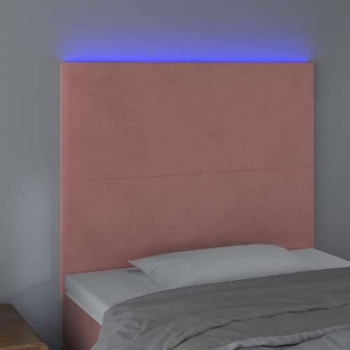 LED uzglavlje ružičasto 100x5x118/128 cm baršunasto  - Ružičasta 100 x 5 x 118/128 cm 1 Cijena