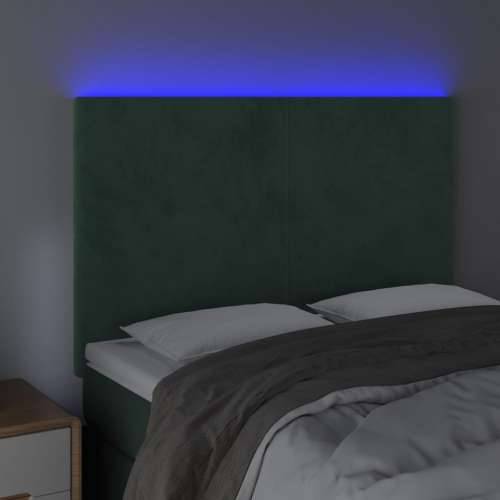LED uzglavlje tamnozeleno 144x5x118/128 cm baršunasto - Tamnozelena 144 x 5 x 118/128 cm 1 Cijena