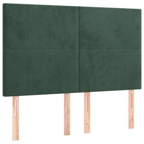 LED uzglavlje tamnozeleno 144x5x118/128 cm baršunasto - Tamnozelena 144 x 5 x 118/128 cm 1 Cijena