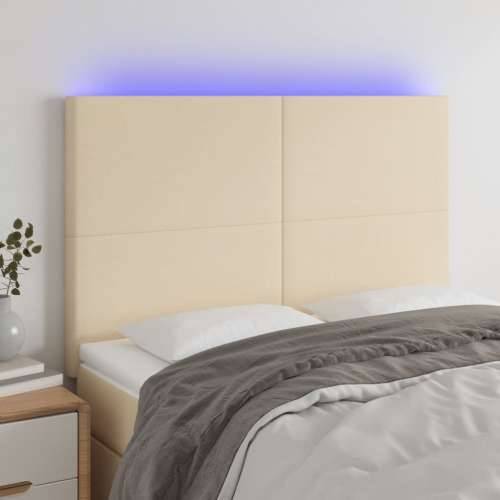 LED uzglavlje krem 144x5x118/128 cm od tkanine - Krema 144 x 5 x 118/128 cm 1 Cijena