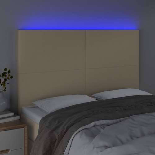 LED uzglavlje krem 144x5x118/128 cm od tkanine - Krema 144 x 5 x 118/128 cm 1 Cijena