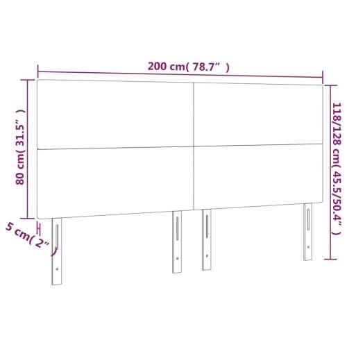 LED uzglavlje crno 200x5x118/128 cm baršunasto - Crna 200 x 5 x 118/128 cm 1 Cijena