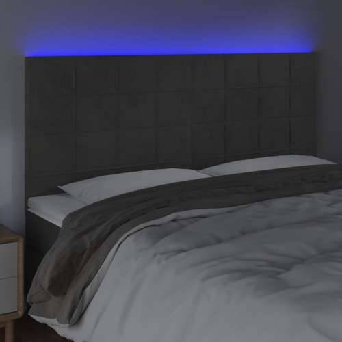 LED uzglavlje tamnosivo 160x5x118/128 cm baršunasto - Tamno siva 160 x 5 x 118/128 cm 1 Cijena