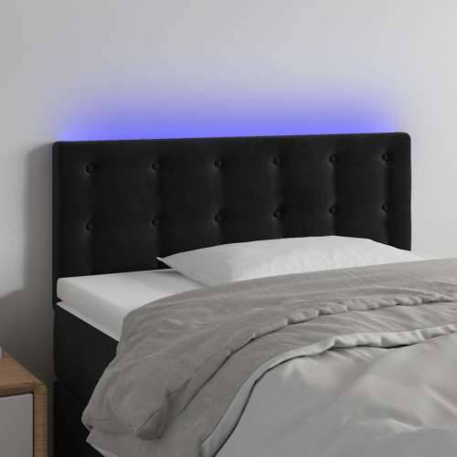 LED uzglavlje crno 80 x 5 x 78/88 cm baršunasto - Crna 80 x 5 x 78/88 cm 1 Cijena