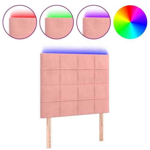 LED uzglavlje ružičasto 80x5x118/128 cm baršunasto - Ružičasta 80 x 5 x 118/128 cm 1 Cijena