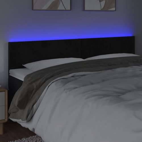LED uzglavlje crno 200x5x78/88 cm baršunasto - Crna 200 x 5 x 78/88 cm 1 Cijena