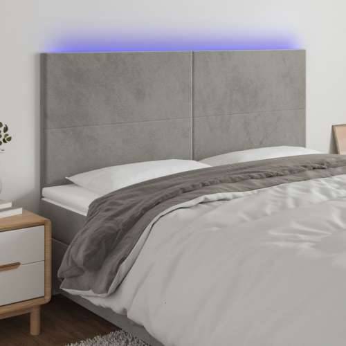 LED uzglavlje svjetlosivo 180x5x118/128 cm baršunasto - Svjetlosiva 180 x 5 x 118/128 cm 1 Cijena