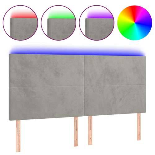 LED uzglavlje svjetlosivo 180x5x118/128 cm baršunasto - Svjetlosiva 180 x 5 x 118/128 cm 1 Cijena