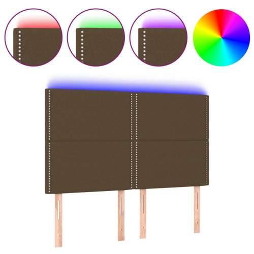 LED uzglavlje tamnosmeđe 144x5x118/128 cm od tkanine - Tamno smeđa 144 x 5 x 118/128 cm 1 Cijena