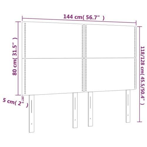 LED uzglavlje tamnosmeđe 144x5x118/128 cm od tkanine - Tamno smeđa 144 x 5 x 118/128 cm 1 Cijena