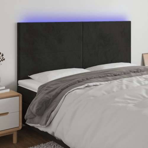 LED uzglavlje crno 180x5x118/128 cm baršunasto - Crna 180 x 5 x 118/128 cm 1 Cijena