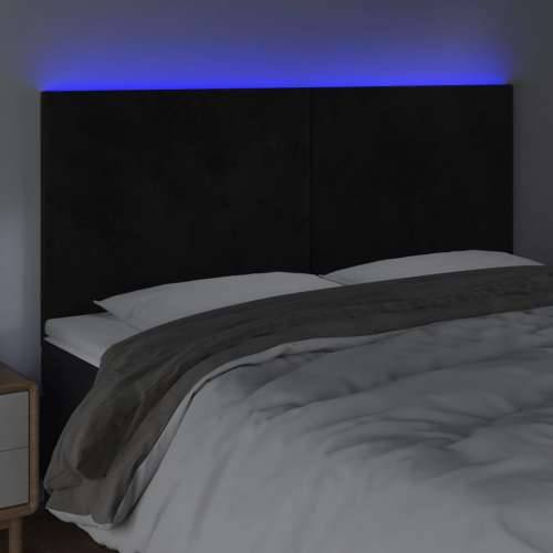 LED uzglavlje crno 180x5x118/128 cm baršunasto - Crna 180 x 5 x 118/128 cm 1 Cijena
