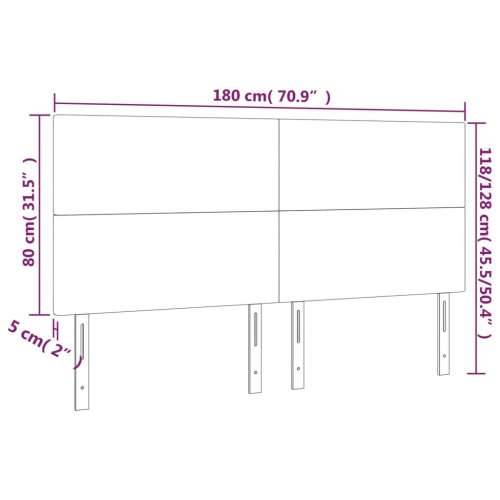 LED uzglavlje crno 180x5x118/128 cm baršunasto - Crna 180 x 5 x 118/128 cm 1 Cijena