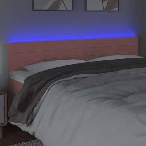 LED uzglavlje ružičasto 200x5x78/88 cm baršunasto - Ružičasta 200 x 5 x 78/88 cm 1 Cijena