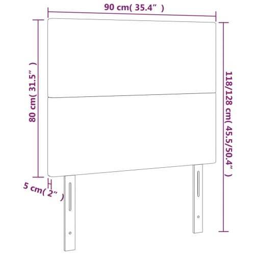 LED uzglavlje smeđesivo 90x5x118/128 cm od tkanine - Sivo-smeđa 90 x 5 x 118/128 cm 1 Cijena