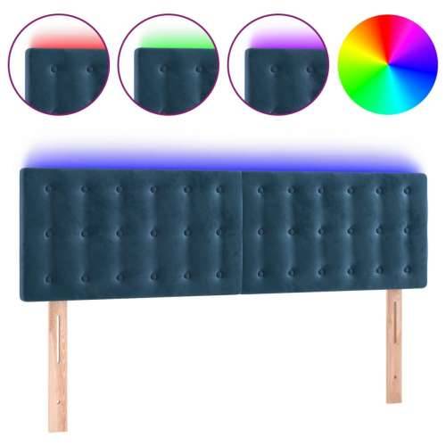 LED uzglavlje tamnoplavo 144x5x78/88 cm baršunasto - Tamno plava 144 x 5 x 78/88 cm 1 Cijena
