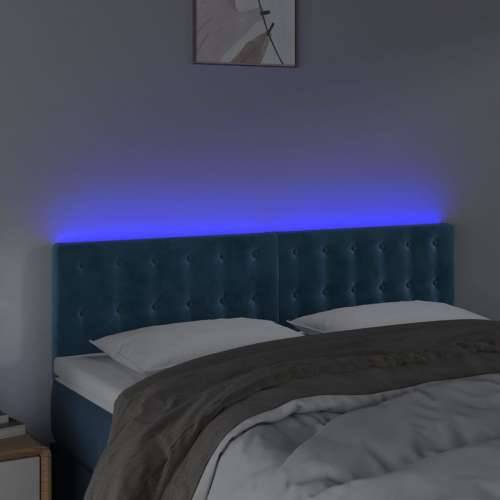 LED uzglavlje tamnoplavo 144x5x78/88 cm baršunasto - Tamno plava 144 x 5 x 78/88 cm 1 Cijena