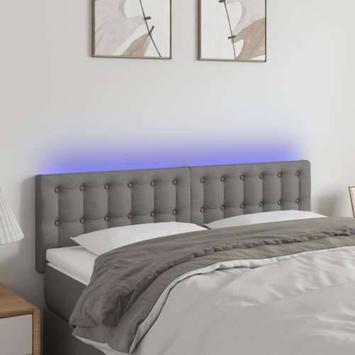 LED uzglavlje tamnosivo 144x5x78/88 cm od tkanine - Tamno siva 144 x 5 x 78/88 cm 1 Cijena