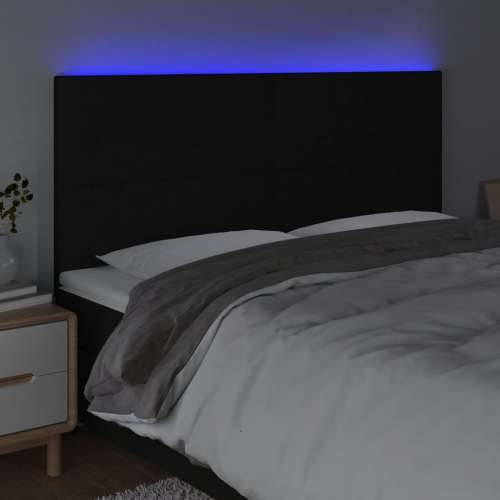 LED uzglavlje crno 160x5x118/128 cm od tkanine - Crna 160 x 5 x 118/128 cm 1 Cijena