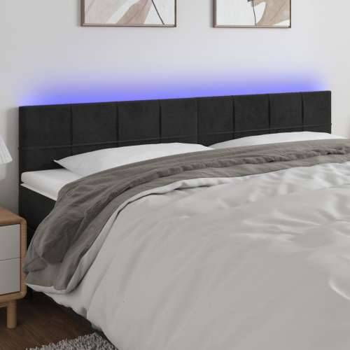 LED uzglavlje crno 160x5x78/88 cm baršunasto - Crna 160 x 5 x 78/88 cm 1 Cijena