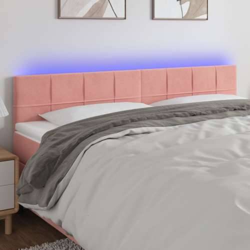 LED uzglavlje ružičasto 160x5x78/88 cm baršunasto - Ružičasta 160 x 5 x 78/88 cm 1 Cijena