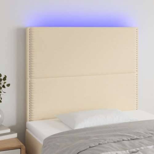 LED uzglavlje krem 90x5x118/128 cm od tkanine - Krema 90 x 5 x 118/128 cm 1 Cijena