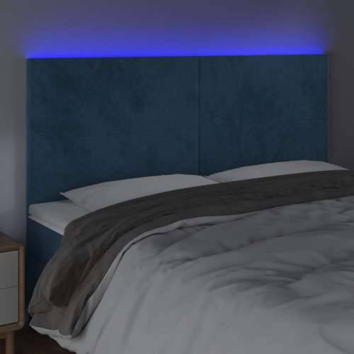 LED uzglavlje tamnoplavo 180x5x118/128 cm baršunasto - Tamno plava 180 x 5 x 118/128 cm 1 Cijena