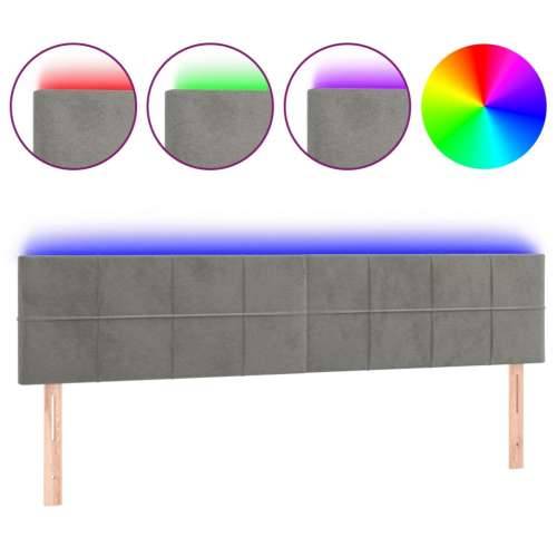 LED uzglavlje svjetlosivo 180x5x78/88 cm baršunasto - Svjetlosiva 180 x 5 x 78/88 cm 1 Cijena