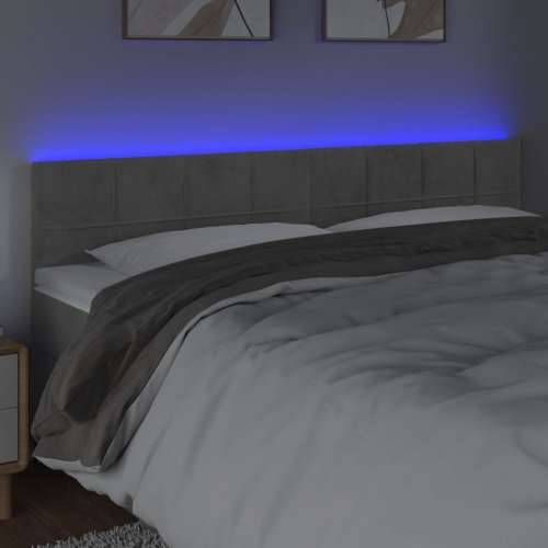 LED uzglavlje svjetlosivo 180x5x78/88 cm baršunasto - Svjetlosiva 180 x 5 x 78/88 cm 1 Cijena