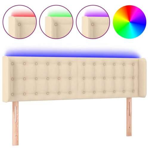 LED uzglavlje krem 147x16x78/88 cm od tkanine - Krema 147 x 16 x 78/88 cm 1 Cijena