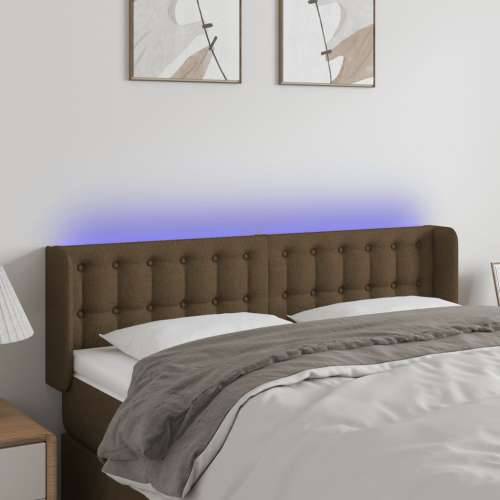 LED uzglavlje tamnosmeđe 147x16x78/88 cm od tkanine - Tamno smeđa 147 x 16 x 78/88 cm 1 Cijena